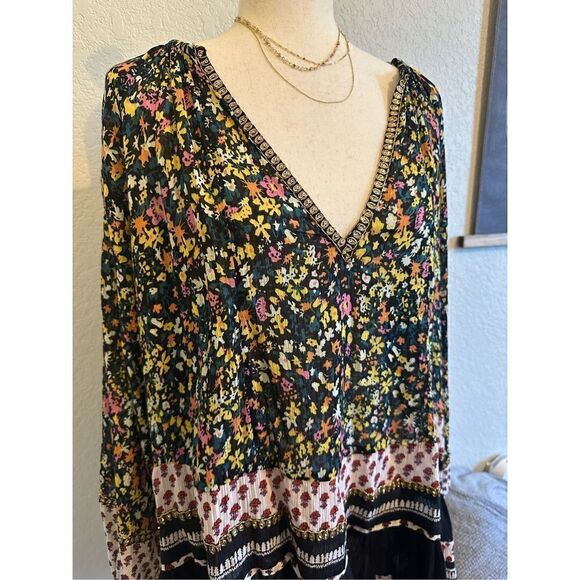 NWT Free People Gardenia Tunic Colorful Bohemian Top Size Small OB1064026 - Picture 2 of 9